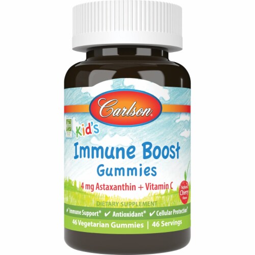 Carlson Kids Immune Boost Natural Cherry - 46 Vegetarian Gummies Perspective: front