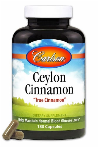 Carlson Ceylon Cinnamon Capsules Perspective: front