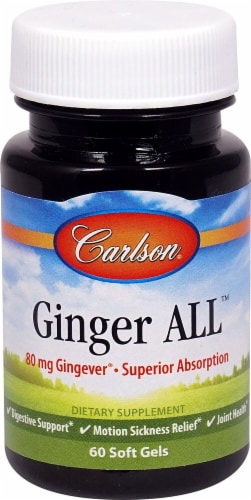 Carlson Ginger ALL Soft Gels 80mg Perspective: front
