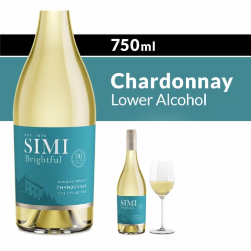 SIMI Brightful Sonoma County Chardonnay Lower Alcohol White Wine Perspective: front