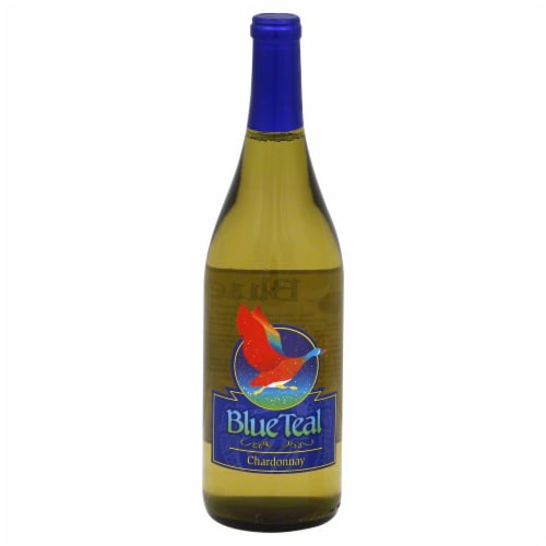 Blue Teal Vineyards Chardonnay Wine Perspective: front