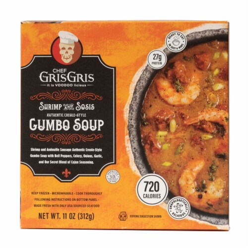 Chef Gris Gris Shrimp and Sosis Gumbo Soup Frozen Meal Perspective: front