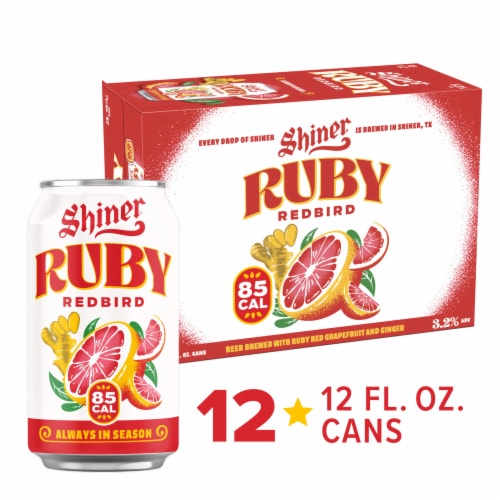 Shiner Ruby Redbird Fruited Lager Craft Beer Perspective: front