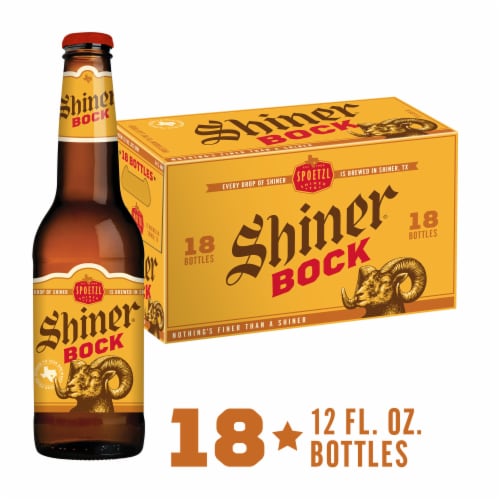 Shiner Bock American-style Amber Lager Craft Beer Perspective: front