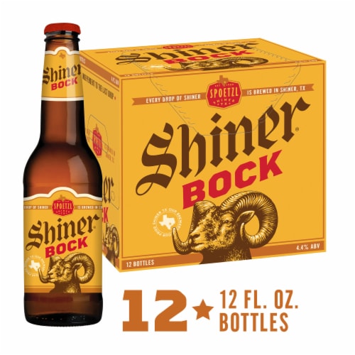 Shiner Bock Lager Beer Perspective: front