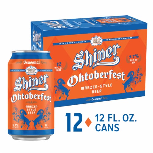 Shiner® Oktoberfest Fall Seasonal Craft Beer Perspective: front