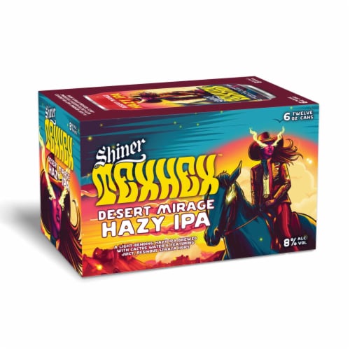 Shiner Tex Hex Desert Mirage Hazy IPA Craft Beer Perspective: front