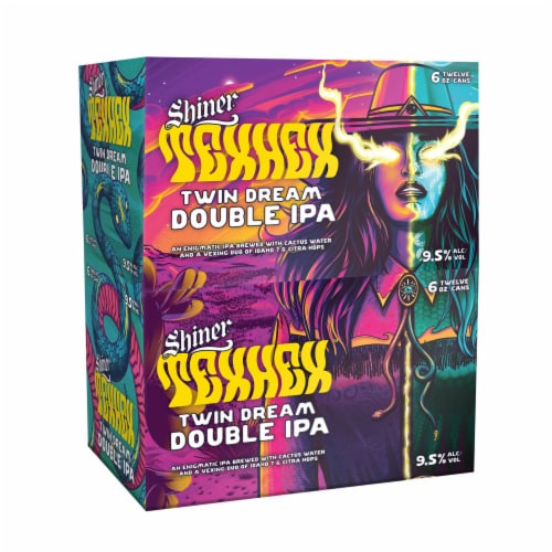 Shiner Tex Hex Twin Dream Double IPA Craft Beer Perspective: front