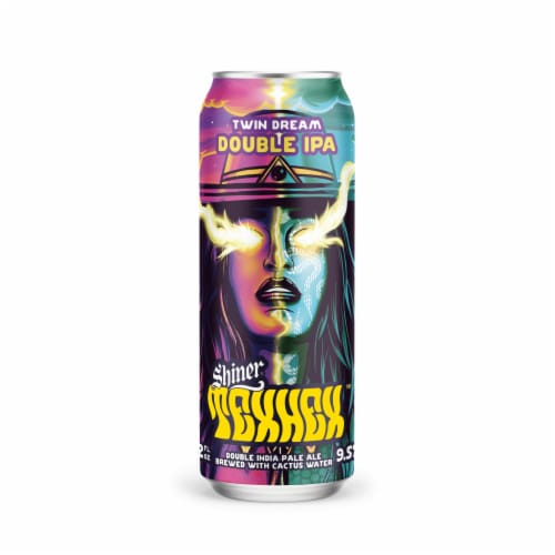 Shiner Tex Hex Twin Dream Double IPA Craft Beer Can Perspective: front