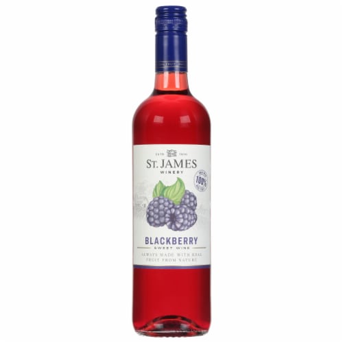 St. James Winery Blackberry American Red Wine Perspective: front