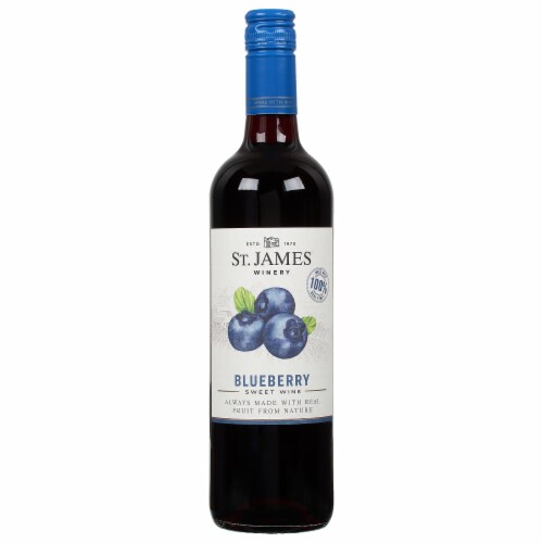 St. James Winery Blueberry Sweet Wine Perspective: front
