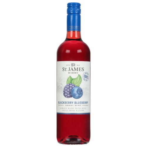 St. James Winery Blackberry Blueberry American Sweet Red Wine Perspective: front