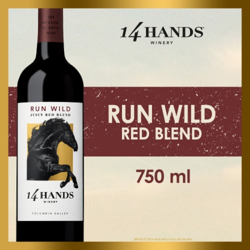 14 Hands Run Wild Juicy Red Blend Washington Wine Perspective: front
