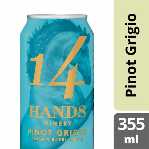 14 Hands Pinot Grigio Washington White Wine Can Perspective: front