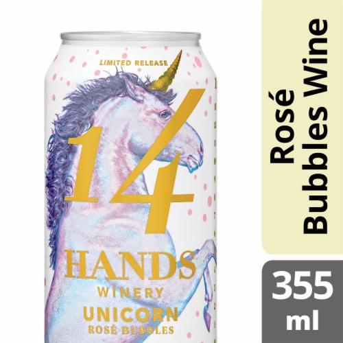 14 Hands Unicorn Rosé Bubbles Washington Rosé Sparkling Wine Can