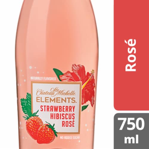 Chateau Ste Michelle Elements Strawberry Hibiscus Rose Wine Perspective: front