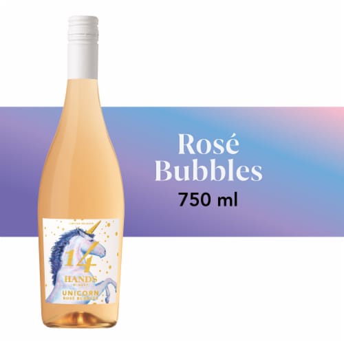 14 Hands Unicorn Rosé Bubbles Washington Sparkling Rosé Wine Perspective: front