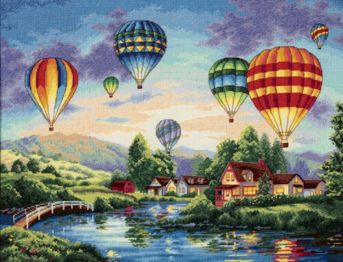 Dimensions Gold Collection Counted Cross Stitch Kit 16 X12 -Balloon Glow (18 Count) Perspective: front