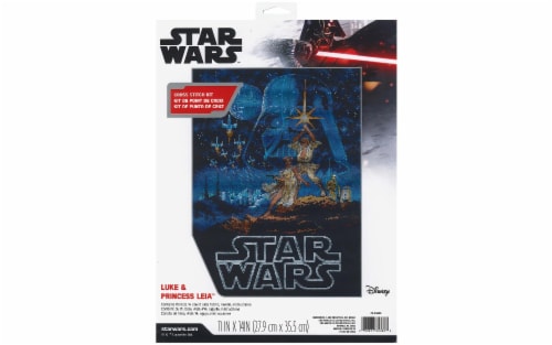 Dimensions® Star Wars Luke and Princess Leia Counted Cross Stitch Kit Perspective: front