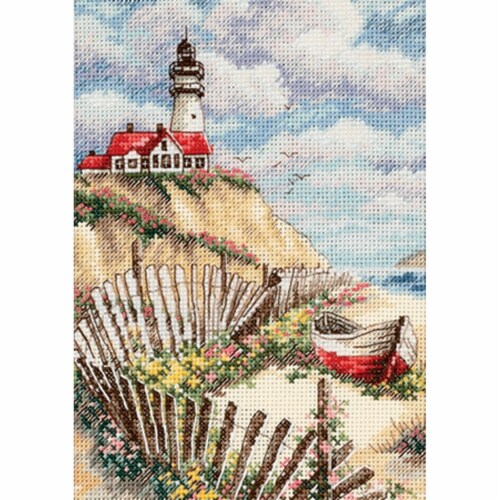Dimensions Gold Petite Counted Cross Stitch Kit 5 X7 -Cliffside Beacon (18 Count) Perspective: front