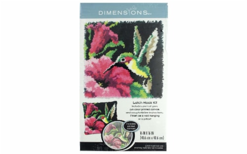 Dimensions® Hummingbird Latch Hook Kit Perspective: front