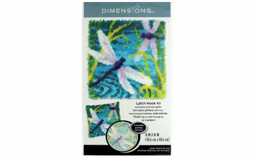 Dimensions® Dragonflies Latch Hook Kit Perspective: front