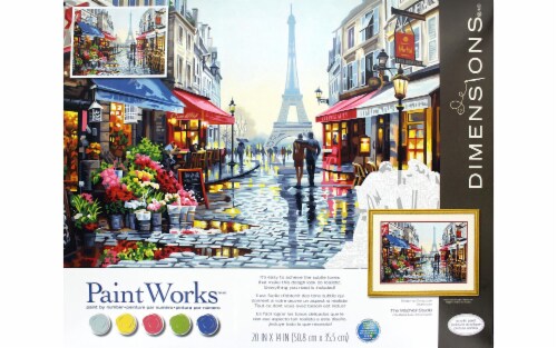 Dimensions® PaintWorks™ Paris Flower Shop Paint by Number Kit Perspective: front