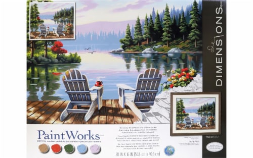 Dimensions® PaintWorks™ Lakeside Morning Paint by Number Kit Perspective: front
