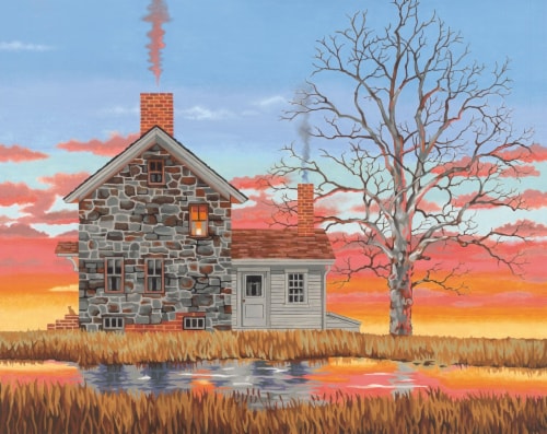 Dimensions® PaintWorks™ Home at Sunset Paint by Number Kit Perspective: front