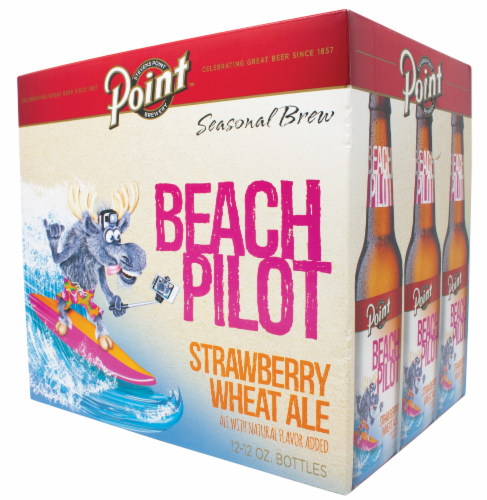 Point Beach Pilot Strawberry Wheat Ale Perspective: front