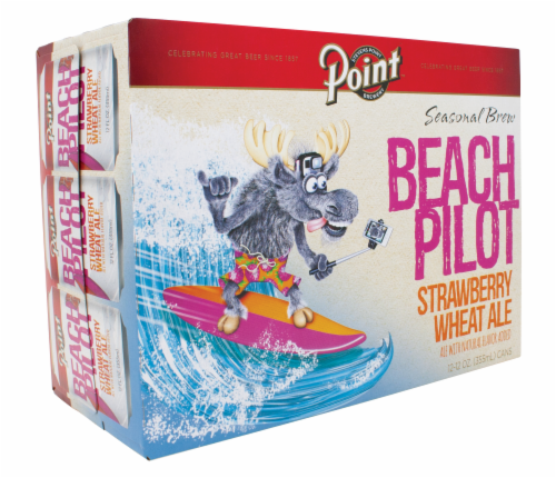Point Beach Pilot Strawberry Wheat Ale Perspective: front