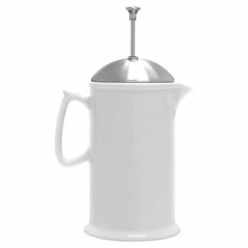 Chantal® White Ceramic French Press Perspective: front