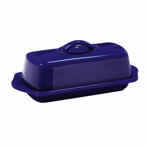Chantal Ceramic Butter Dish - Cobalt Blue Perspective: front