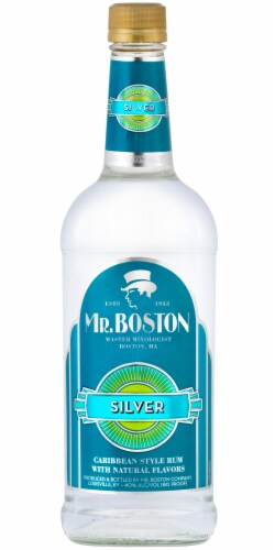 Mr. Boston Caribbean Style Silver White Rum Perspective: front