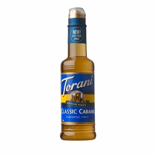 Torani Sugar Free Classic Caramel Syrup Perspective: front