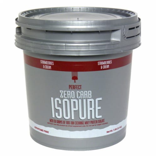 ISOPURE Perfect Zero Carb Strawberries & Cream Protein Powder Perspective: front