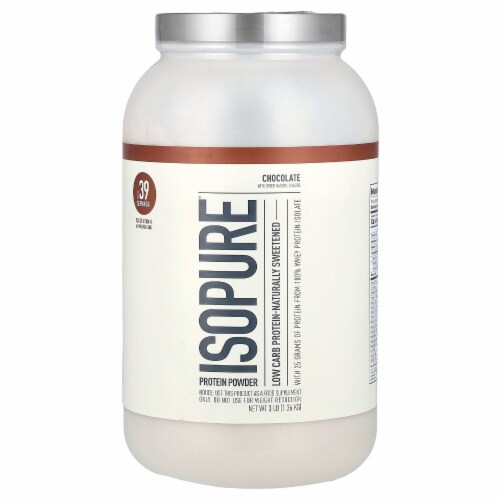 Isopure Low Carb 100% Whey Protein Isolate, 25g Protein Powder, Dark Chocolate, 3 lb Perspective: front