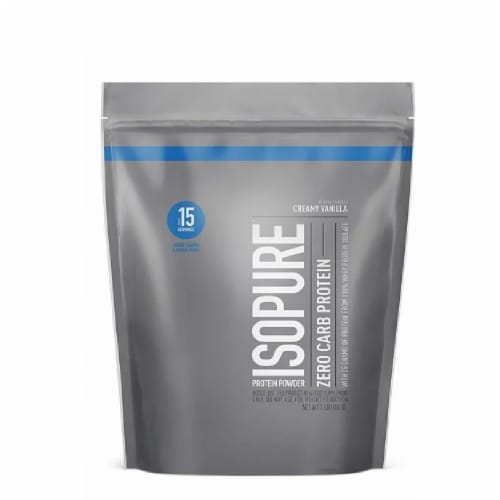 Isopure Zero Carb 100% Whey Protein Isolate, 25g Protein Powder, Creamy Vanilla, 1 lb Perspective: front