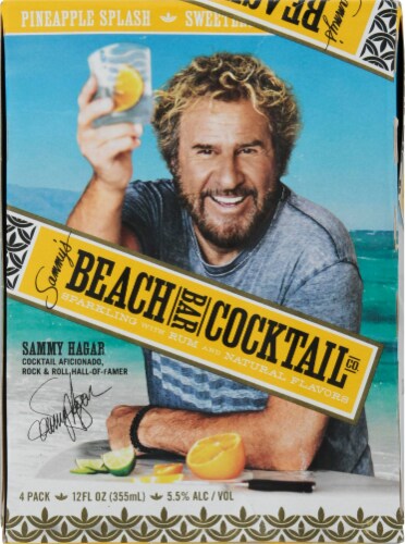 Sammy's Beach Bar Rum Sparkling with Rum Pineapple Splash Cocktails Perspective: front