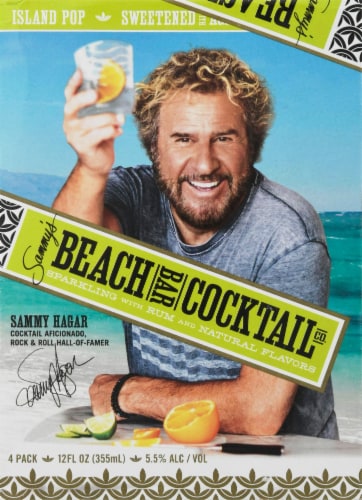 Sammy's Beach Bar Rum Sparkling with Rum Island Pop Cocktails Perspective: front