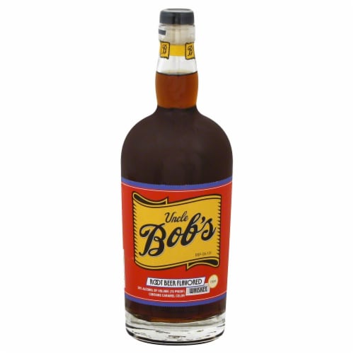 Uncle Bob's Root Beer Flavored Whiskey Perspective: front