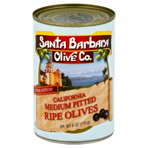 Santa Barbara Olive Co California Medium Pited Ripe Olives Perspective: front