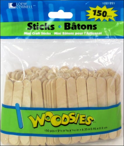Loew Cornell Woodsies® Mini Craft Sticks - Natural Perspective: front