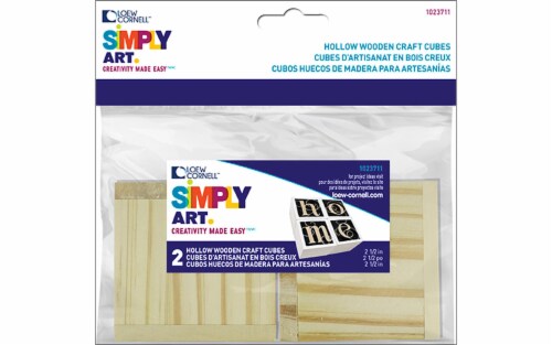 Loew-Cornell Simply Art Wooden Craft Cubes - Natural Perspective: front