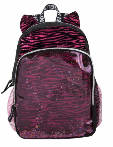 A.D. Sutton Zebra Print School Supply Backpack - Fuschia/Black Perspective: front