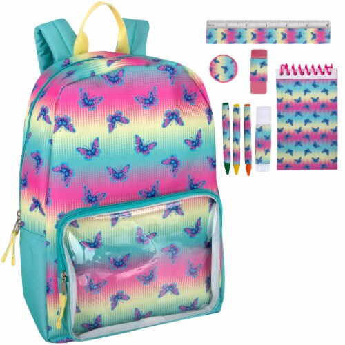 A.D. Sutton Multi Piece School Supply Girls Backpack Perspective: front