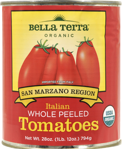 Bella Terra Organic Italian Whole Peeled Tomatoes Perspective: front