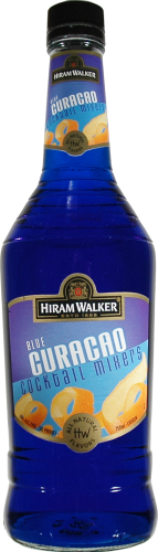 Hiram Walker Blue Curacao Cocktail Mixers Perspective: front
