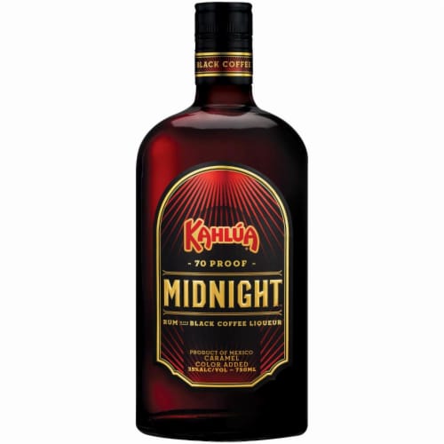 Kahlua Midnight Rum with Black Coffee Liqueur Perspective: front