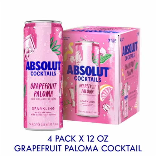 Absolut Grapefruit Paloma Ready To Drink Sparkling Cocktail Can Perspective: front